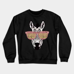 zebra africa cartoon funny Crewneck Sweatshirt